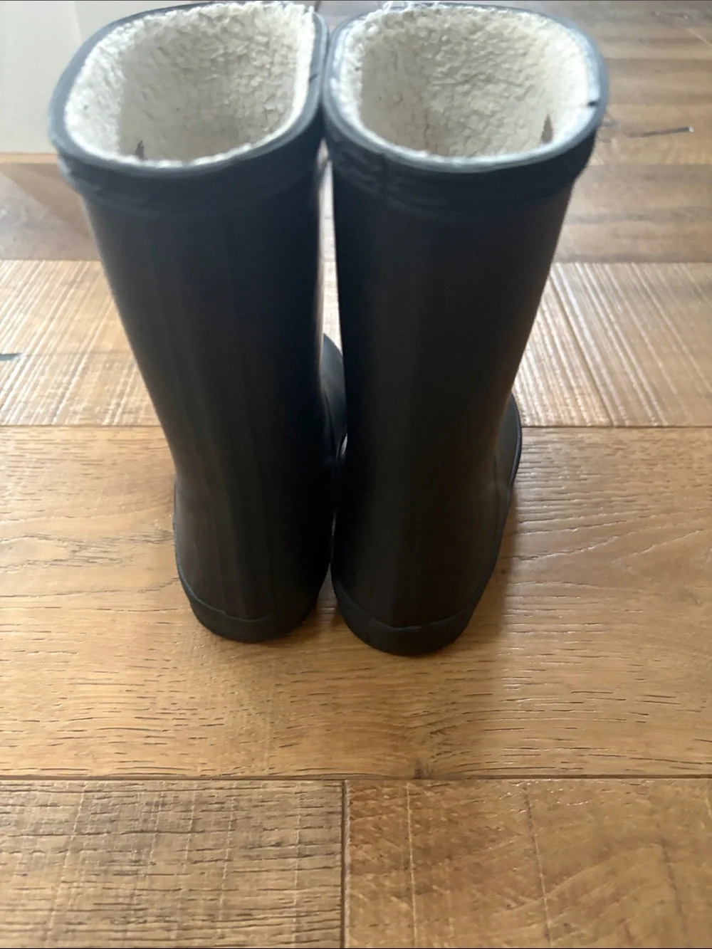Hunter Kids Black Rubber Rain Boots with Fleece Lining 11 Toddler
